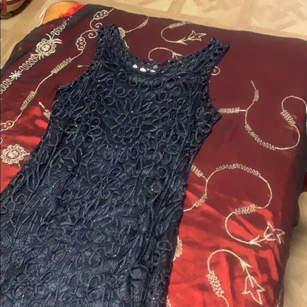 Silk beaded hand crochet dress size Small